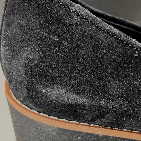 Vionic Willa Wedge Loafers Suede Slip On Black Women's 8.5 NWD Water Repellent - Picture 9 of 12